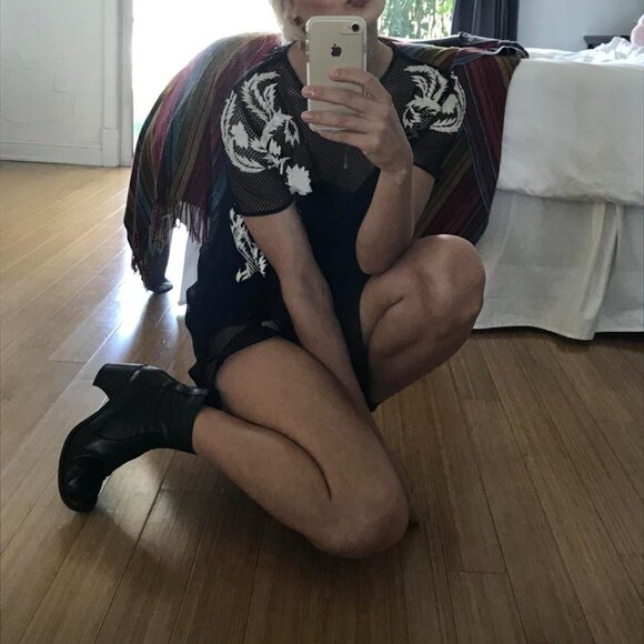 Black Mesh Baby Doll Dress - Picture 8 of 8